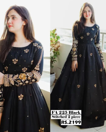 STITCHED 2 piece DRESS FA- 225 Black