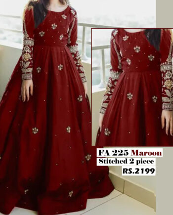 STITCHED 2 piece DRESS FA- 225 Maroon