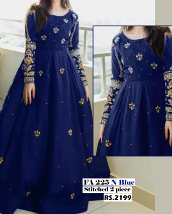 STITCHED 2 piece DRESS FA- 225 N blue