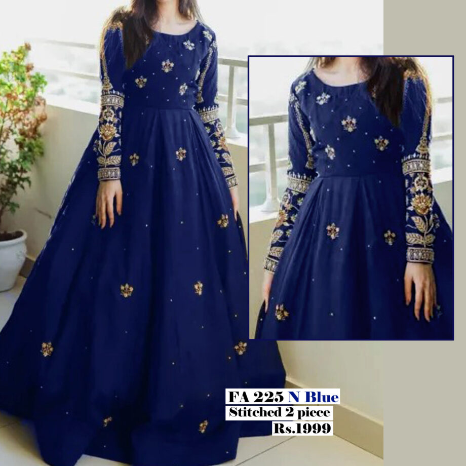 STITCHED 2 piece DRESS FA- 225 N blue