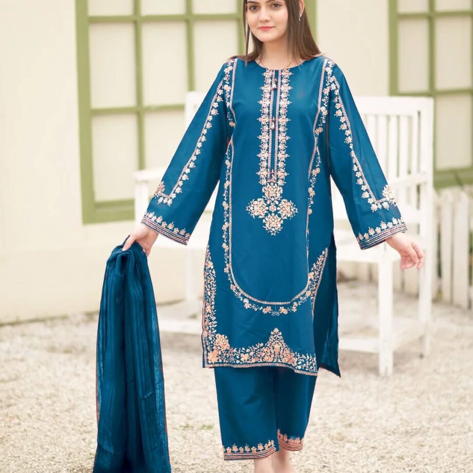 STITCHED 3 piece DRESS FA 224 C-Ferozi